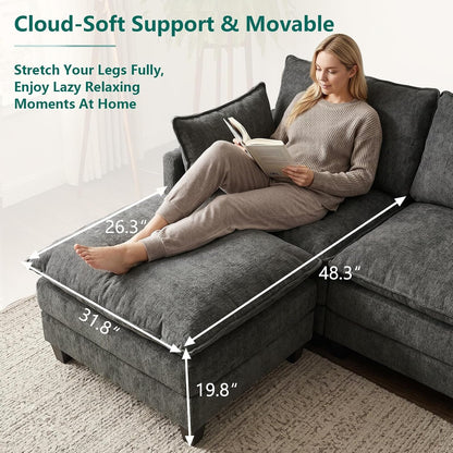 U Shaped Modular Sectional Sofa, Cloud Couch for Living Room5