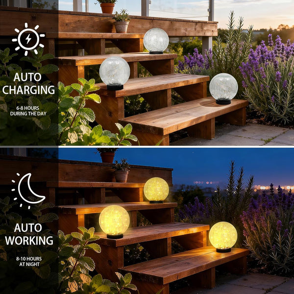 5.9" Large Solar Globe Lights Outdoor Waterproof -2 Pack, 5.9 In4