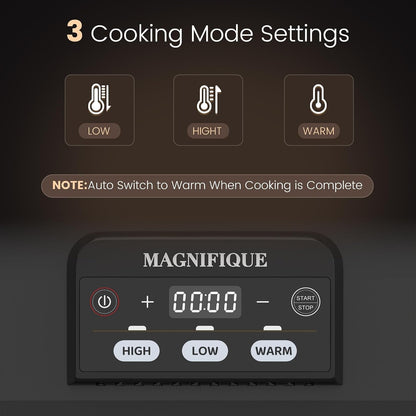 4 Quart Casserole Programmable Slow Cooker with Ceramic Baking Dish - Perfect Kitchen Small Appliance for Family Dinners, Oven Safe and Durable Bakeware for Lasagna, Roasts, Black3