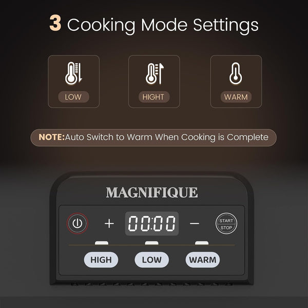 4 Quart Casserole Programmable Slow Cooker with Ceramic Baking Dish - Perfect Kitchen Small Appliance for Family Dinners, Oven Safe and Durable Bakeware for Lasagna, Roasts, Black3