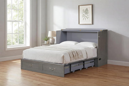 Palermo Murphy Cabinet Chest Bed with Charging Station 6 Inch, Queen (Silver Mist Grey)2