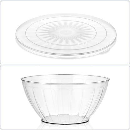5 Pack Extra Large Mixing Bowls with Lids Set, Plastic Nesting Bowls for Meal Prep, Baking, Serving, 7.2/4.7/2.9/1.8/0.9 Qt3