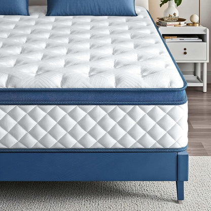 King Size Mattress, 12 Inch Medium Firm Hybrid King Bed Mattress, Memory Foam Mattresses in a Box for Pressure Relief, Individual Pocket Spring-Motion Isolation with Edge Support, Certipur-Us1