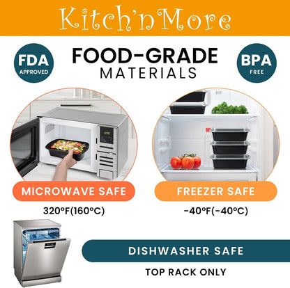 38Oz Meal Prep Containers, Extra Large &Thick Food Storage Containers with Lids, Reusable Plastic,Disposable Bento Box,Stackable,Microwave/Freezer/Dishwasher Safe, BPA Free (30Pack)4