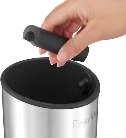 Breville BEA501BSS Knock Box 10 Espresso Accessory, Brushed Stainless Steel | Upgrade Your Coffee Bar with This Durable and Easy-To-Clean Knock Box Featuring a Removable Bar | 10 Puck Capacity4