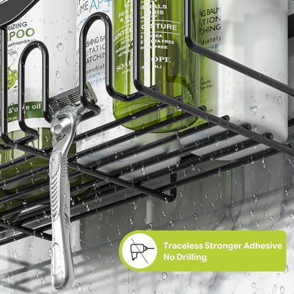 Adhesive Shower Caddy, 5-Pack Large Capacity Shower Shelves3