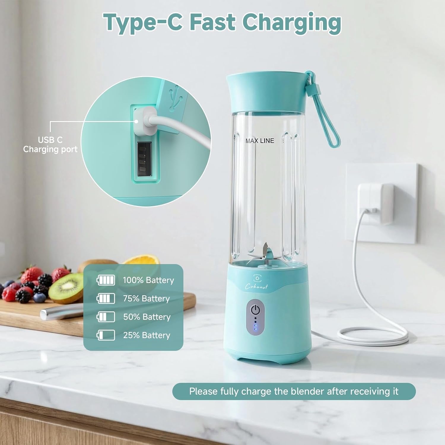 portable-blender-18oz-small-smoothie-blender-with-extra-lid-green-usb-c-rechargeable-6-blades-personal-blender-for-shakes-protein-on-the-go-cups-small-blender-for-travel-home-gym-office