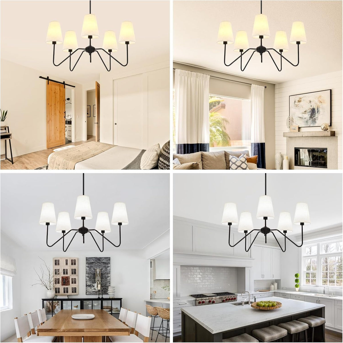5-light-30-black-modern-farmhouse-chandelier-with-white-fabric-shade