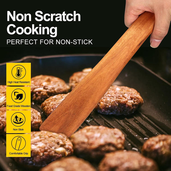 Teak Wooden Spatula for Cooking Spoon Non Toxic Kitchen Utensil Spurtle4