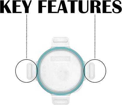 7201R-PC (4-Cup) Clear Lid with Teal Gasket (2-Pack) - Made in USA | Bpa-Free Construction | Freezer Safe | Top-Rack Dishwasher Safe | Reusable Design | Snap-Lock | Airtight Configuration4
