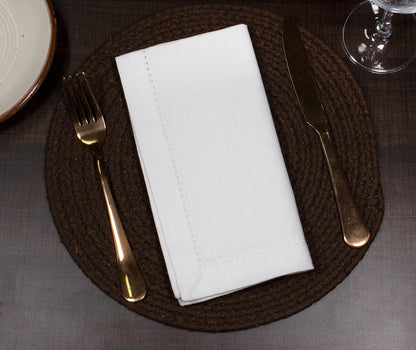Hemstitch Cloth Napkins 18X18 in Set of 12 - White5
