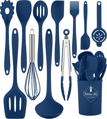 Blue Kitchen Utensils Set-12 Pieces Silicone Cooking Utensils Set1