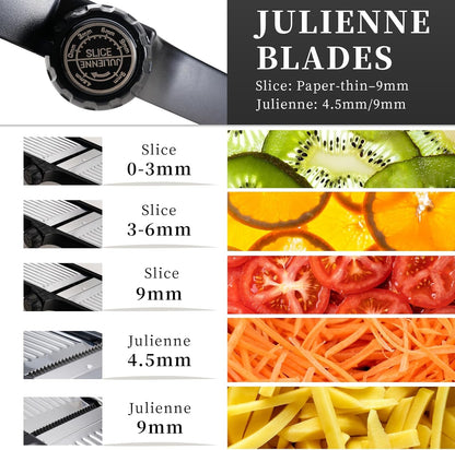 Adjustable Mandoline Slicer 5-In-1 Stainless Steel Vegetable Cutter7
