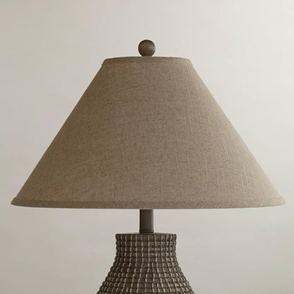 Pre-Assembled Laine Fine Extra Large Burlap Empire Shade 6X19X12 (Spider) | 6" Top X 19" Bottom X 10.5" High X 12" Slant Replacement for Table + Floor Lamps Harp + Finial2