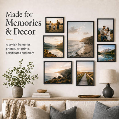8.5X11 Inch Picture Frame Black for Certificate Poster and Photo, Horizontal and Vertical Formats for Wall Hanging or Tabletop, 8.5X11 Frame with Shatter Resistant Plexiglass, Black8