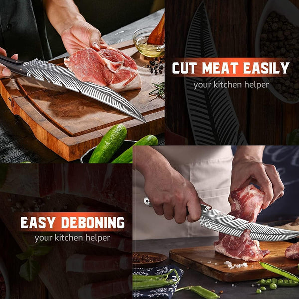 Huusk Feather Knife - High Carbon Steel Japan Boning Knife with Sheath2