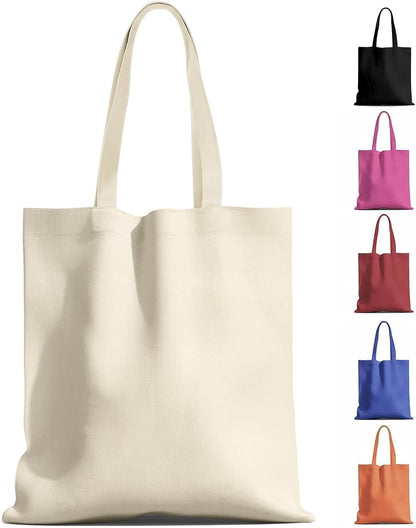 1-200 Pack Available Canvas Reusable Tote Bags with Handle, 1 Pack1