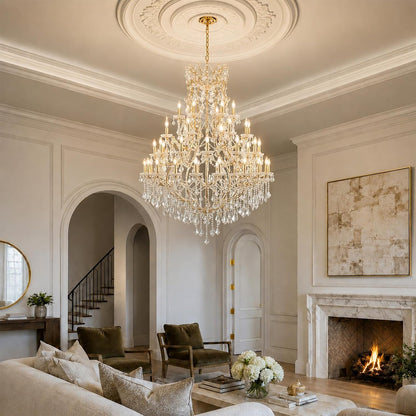 Crystal Candle Chandelier for High Ceilings,Maria Theresa Staircase Light2
