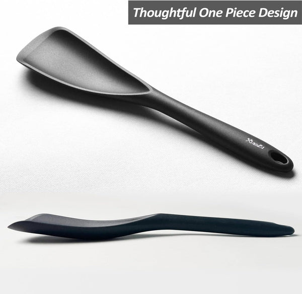 Silicone Cooking Spoon Spatula for Non-Stick Cookware,12.6" Black3