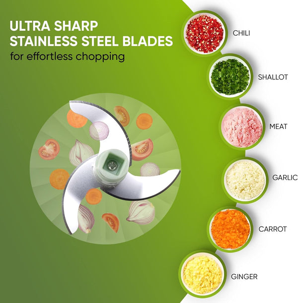 Express Small Manual Food Chopper, 2-Cup: Hand Chopper with Container, Push-Down Pump Onion Chopper, Garlic Chopper, Green Veggie Cutter for Salsa, Salad, Coleslaw, Baby Food, Indian Cooking5