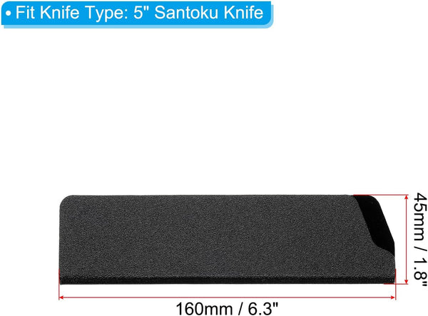 ABS Knife Cover Sleeves for 5" Santoku Knife, Knives Edge Guard Blade Protector Universal Sheath for Home Kitchen, Black2