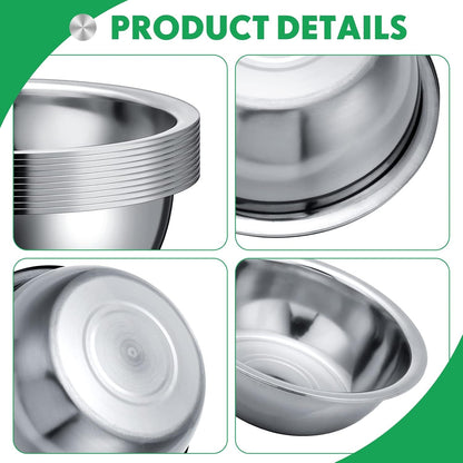12 Pcs Stainless Steel Mixing Bowls Bulk, 9.45 X 3.15 Inch3