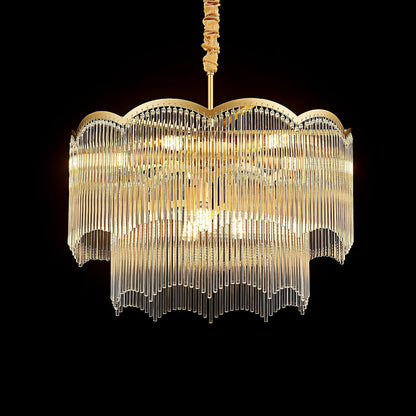 Salaiwei  22.83" 8 Light Gold Crystal Chandelier for Dining Room1