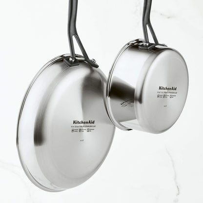 Kitchenaid 5-Ply Clad Stainless Steel Cookware Induction Pots and Pans Set, 10-Piece, Polished Stainless Steel11