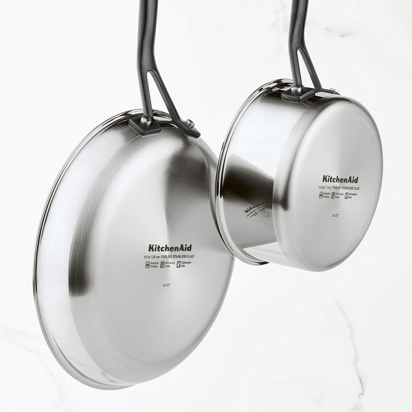 Kitchenaid 5-Ply Clad Stainless Steel Cookware Induction Pots and Pans Set, 10-Piece, Polished Stainless Steel11