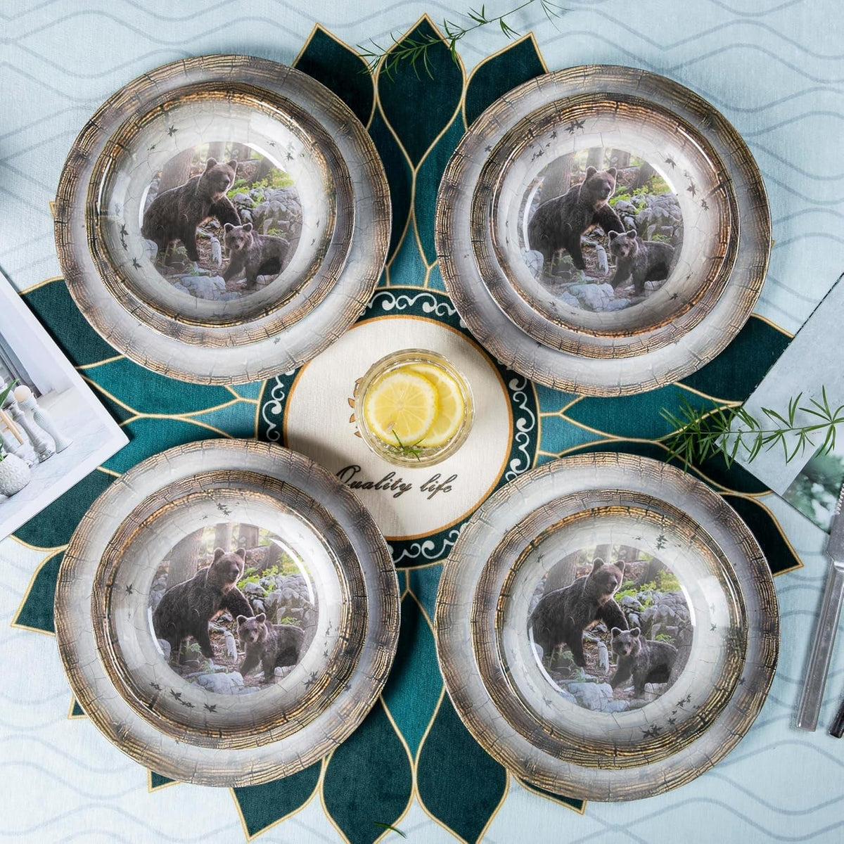 12pcs-melamine-dinnerware-set-for-4-bear-dinner-plates-bowls-set