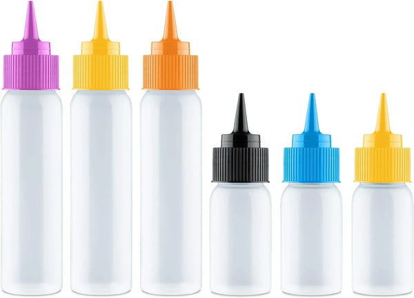 Small Squeeze Bottles with Needle Tip - 6 Pack Precision Paint Squeeze, Fine Tip Applicator Bottles (3 X 1 Oz & 3 X 2 Oz) for Acrylic Paint, Royal Icing, Cookie Decorating, Crafts1