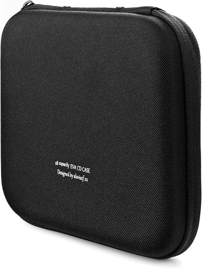CD Case, 28 Capacity Protective Zipper Disc Wallet for Car | EVA Shock-Resistant, Lightweight Portable, DVD Blu-Ray Storage Organizer, Scratch-Resistant Sleeves, for Home Office Travel1