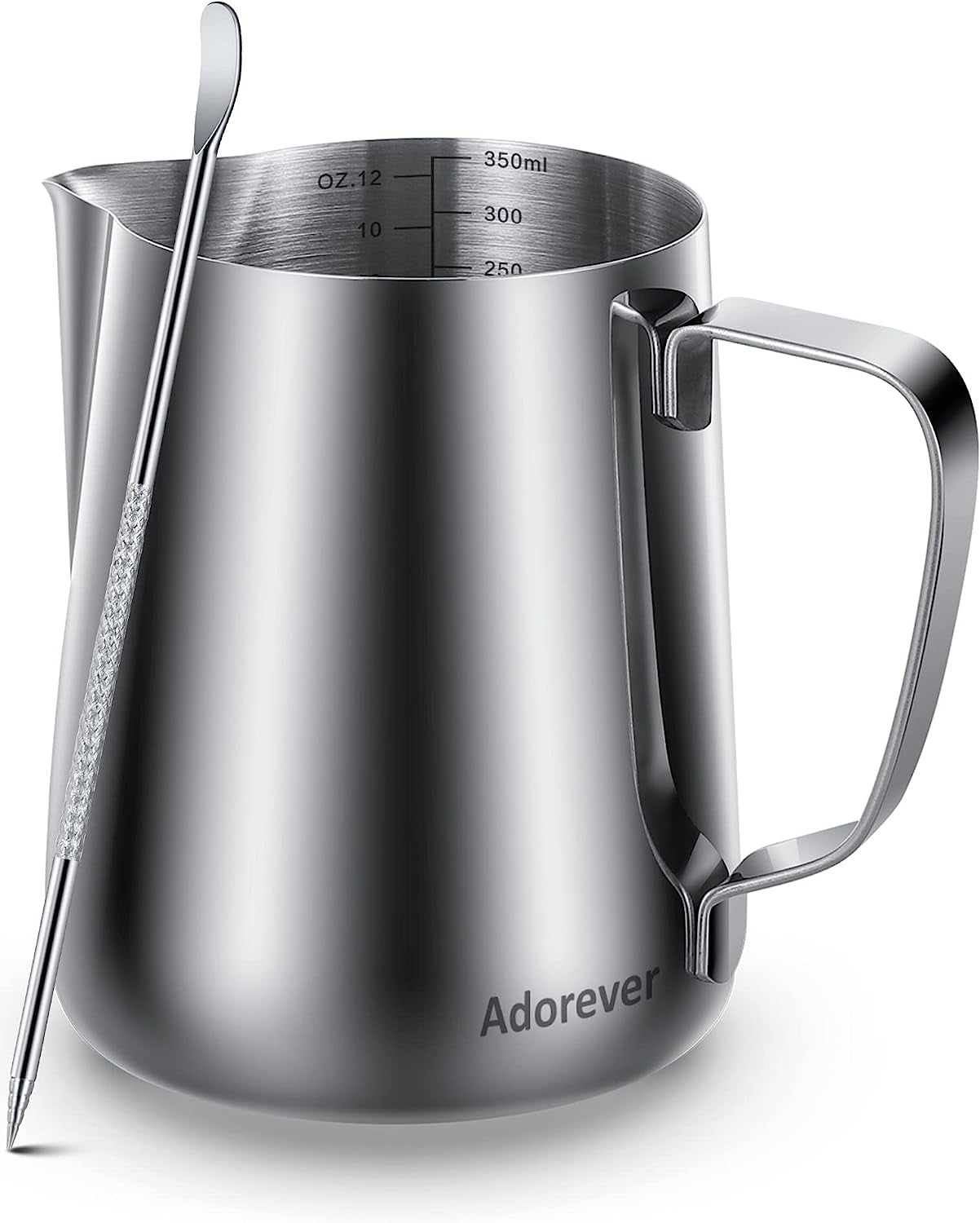 milk-frothing-pitcher-8-5oz-12oz-20oz-32oz-50oz-66oz-milk-frother-cup-stainless-steel-espresso-accessories-milk-steaming-pitchers-coffee-cappuccino-latte-art-barista-milk-jug-cup-with-art-pen-12oz