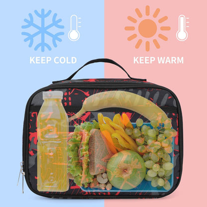 Lunch Box with Padded Liner, Spacious Insulated Lunch Bag Durable Thermal Lunch Cooler Pack with Strap for Men Women Boys Girls Adults School Sports Beach Picnic Work Camp,2 Pocket6