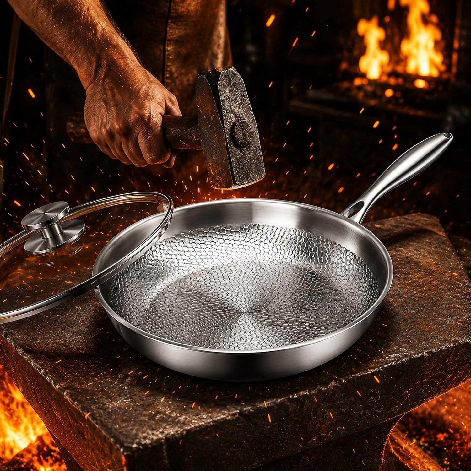pure-titanium-hammered-frying-pan-with-lid-10-inch-no-coating-skillet-scratch-resistant-titanium-cookware-even-heating-oven-safe-pan-for-steak-eggs-salmon-gas-electric-induction-cooktops