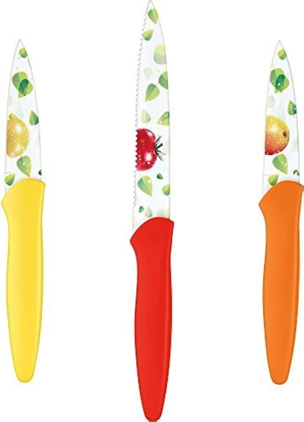 C55-6PRF 3Pc Blade Guards Advantage-Cutlery-Set, 3-Piece, Fruit Print1