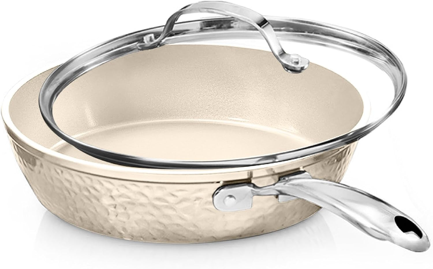 hammered-10-inch-non-stick-frying-pans-with-lid-frying-pans-nonstick-with-lid-non-toxic-pfoa-pfos-free-skillet-pan-for-cooking-induction-oven-and-dishwasher-safe-cream