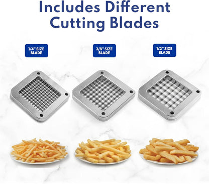 Commercial Grade French Fry Cutter with Complete Combo Sets, Die Cast Iron and 18/8 Stainless Steel, 1/4-Inch, 3/8-Inch, 1/2-Inch, 6-Wedge, and 8-Wedge Replacement Blades9
