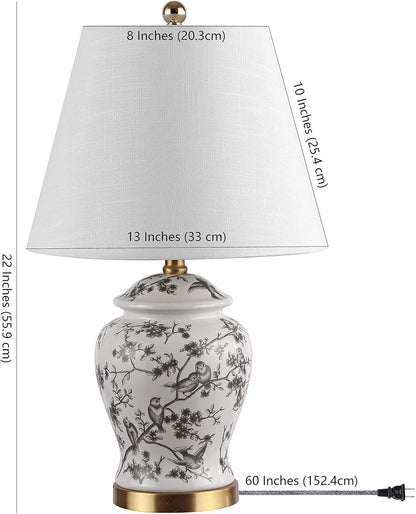 Penelope Ginger Jar 22" LED Table Lamp, Gray/White3