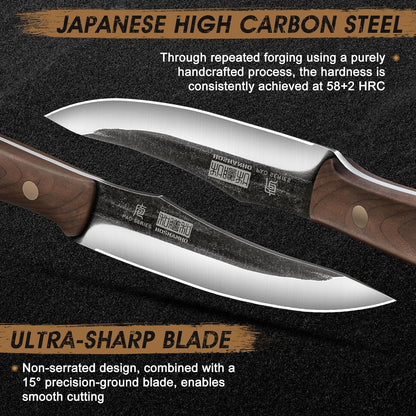 7" Meat Cleaver Knife, Ultra Sharp Chopper Vegetable Knives & Steak Knives Set of 6, Sharp 4.5" Non Serrated Steak Knife Set4