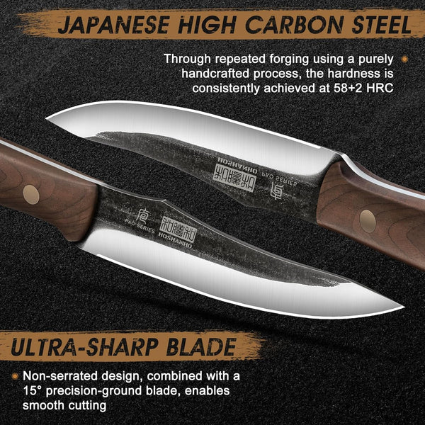 7" Meat Cleaver Knife, Ultra Sharp Chopper Vegetable Knives & Steak Knives Set of 6, Sharp 4.5" Non Serrated Steak Knife Set4