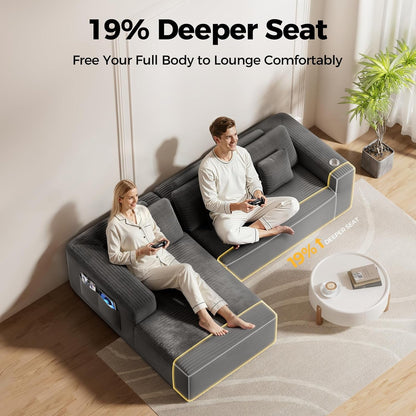108" L-Shaped Boneless Sectional Sofa, Cloud Couch in One Box4