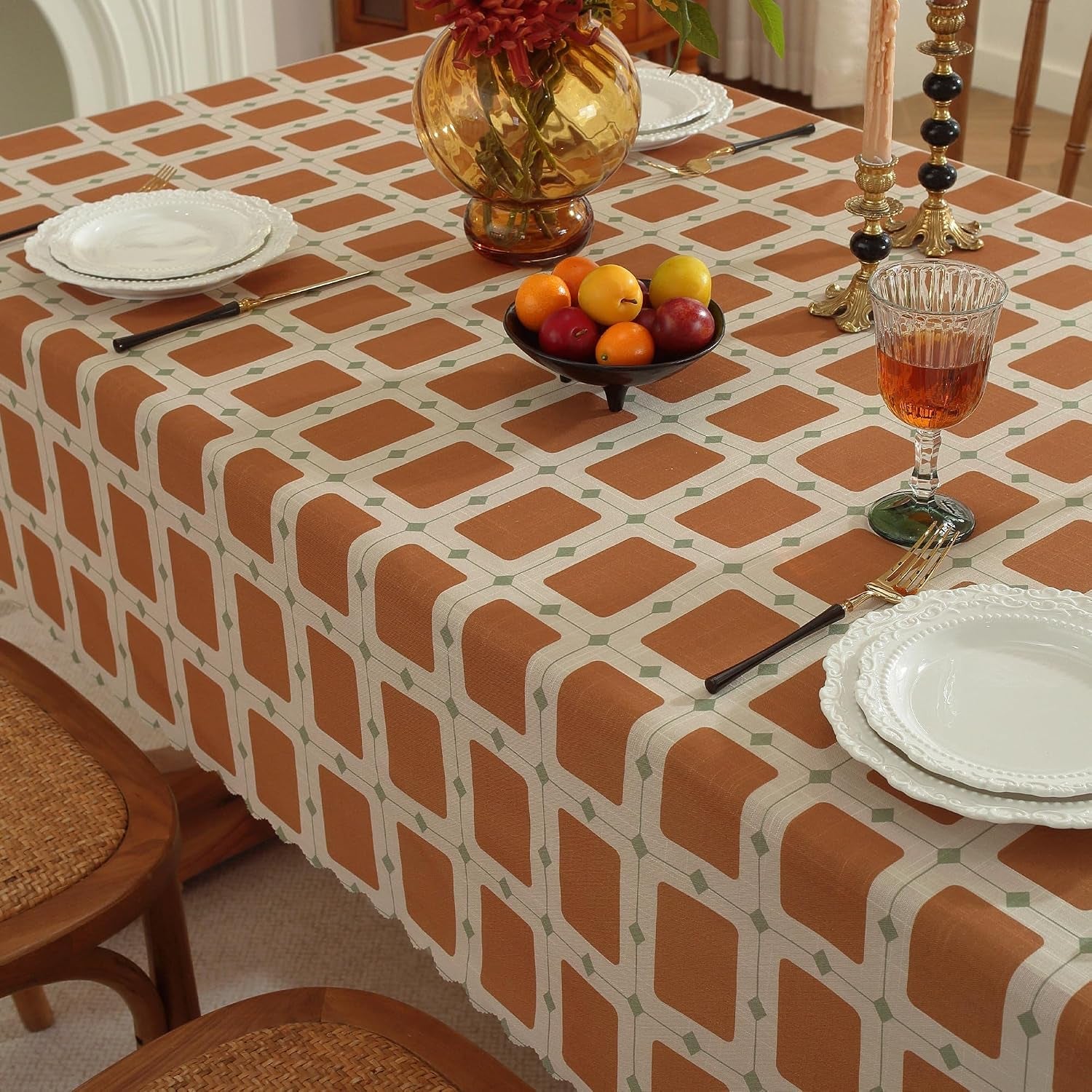 rectangle-waterproof-tablecloth-linen-textured-table-cloth-stain-and-wrinkle-resistant-washable-fabric-table-cover-for-dining-party-camping-and-outdoor-54-x-78-inch-brown-plaid