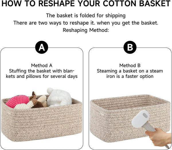 6 Pack Small Storage Baskets for Shelves, Basket for Organizing6