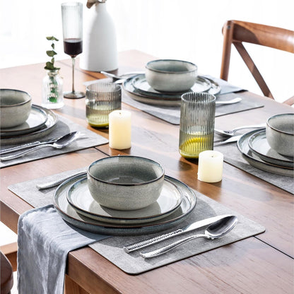 Dinnerware Sets for 6, 18 Pieces Ceramic Plates and Bowls Set7