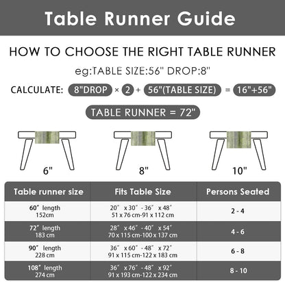 Table Runner, 13X72 Inch, Olive Green and Grey7