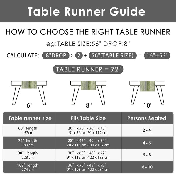 Table Runner, 13X72 Inch, Olive Green and Grey7