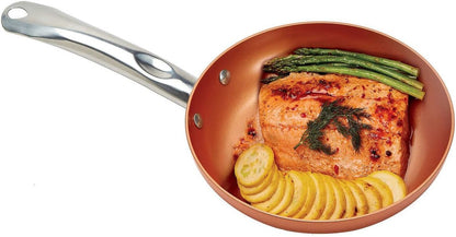 10 Inch round Frying Pan with Lid - Skillet with Ceramic Non Stick Coating. Perfect Cookware for Saute and Grill9