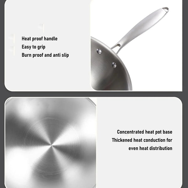 14 Inch Stainless Steel Wok, Cookware Stir Fry Pan with 304 Food Grade Stainless Steel and Aluminum Core for Induction Gas Electric Stoves (34CM)5
