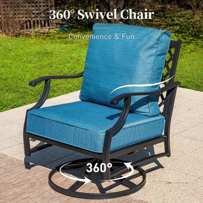 5-Piece Metal Outdoor Conversation Set, 7 Seats8